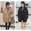 复古宽松女式风衣2014新款正春秋双排扣中长款风衣外套女