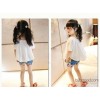 时尚韩版童装批发 2014夏新品 花朵女郎蝙蝠衫 女童纯棉t