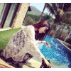 2014夏装新款女装独家自制款蕾丝花朵蝙蝠衫 防晒开衫