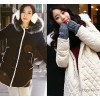 2014秋冬新款女装连帽中长款棉衣韩版修身女式棉衣外套