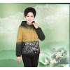 冬季新款中老年女式棉衣时尚印花大码妈妈装连帽短款棉服一件代发