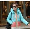 المرأة معطف الشتاء الجديدة عارضة السيدات سترة ريشة hooded شريط سميك capitonner أنثى