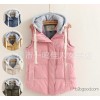 الكورية peachskin hooded إلى أسفل قطن صدرة لون الثمار الحارة القطن السيدات الأكمام بيع مصنعين