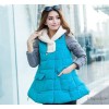 2014新款冬装女式羽绒服 韩版撞色拼接连帽中长款棉衣外套批