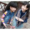 女童经典款 牛仔双面马夹背心 加棉 童装批发
