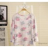 瑞丽新款 2014秋季女装精品 女式针织衫长袖碎花薄款毛衣批