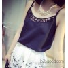 自主品牌热卖女装服饰 韩版百搭蕾丝钩花拼雪纺吊带衫 打底衫 内衬