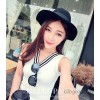 凶猛熊猫 2014秋季新欧美百搭V领/小高领黑白拼接针织背心