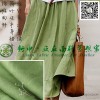 棉麻半身裙 2014秋装新款韩版休闲A字裙中长裙面料    彰显时尚