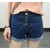 2015 summer new Korean fashion large size women's pants waist flanging denim shorts