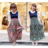 Summer new printing Bohemia folk style dress swing sleeveless dress skirt