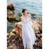 2015雪纺连衣裙 夏天波西米亚长裙 沙滩裙 裸色长裙