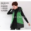一件代发冬装加大码女装休闲拼接无袖羽绒服新款羽绒背心外套潮