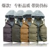Wholesale brand down vest small dad article explosion version of Hooded collar down vest