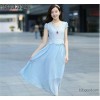 2014夏季新款修身显瘦波西米亚长裙拼接雪纺连衣裙女
