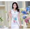 2015夏季新款旗袍 女士复古改良韩版修身立领荷花绣花日常旗