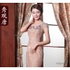 [秀观唐]风悦夏装2015新款蕾丝花瓣领改良旗袍 复古连衣裙
