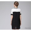 欧美大码女装胖mm夏装2014新品3265宽松优雅雪纺印花连衣裙