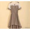 جديد chiffon حافة مربع الحجم نحيل ثوب العلامة التجارية الكورية السيدات اللباس جيل واحد
