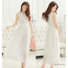 (صور) عام 2015 ملابس جديدة تناسب اثنين من قطعة ثوب قميص chiffon حافة ثوب طويل نحيف