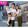 亲子装2015夏季新款母女装背带裤短袖T恤家庭装套装微商代理
