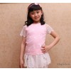 2015春装女童连衣裙 中小大童韩版针织衫公主蕾丝裙 厂家直