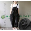 文艺范森女宽松大码背带裤、吊带裤 亚麻面料  免费拿样