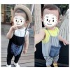 童装 2014秋款牛仔背带儿童装背带长裤纯棉背带裤