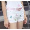 官网夏季新款韩版时尚牛仔短裤洗水破洞时尚嘴唇绣花牛仔女裤潮