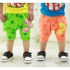 2014 new children's clothing wholesale Korean baby pants skull fluorescent color Haren little childr