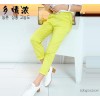 [new] Korean fast set nine cotton loose and casual pants elastic waist slim Haren pants
