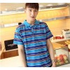 韩版男装厂家直销 TCD933 男式2014夏季新款条纹短袖