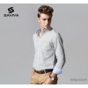 SAVIVA经典男式格子衬衫品牌男装开衫新品男衬衫时尚修身显