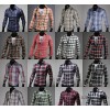 Foreign trade for the new spring men's men's Plaid Shirt Mens Long Sleeved plaid shirt in 16 colors