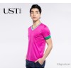 UST男士短袖t恤V领商务男装夏韩版潮2014新款个性休闲修