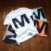 M字烫贴五角星 2015夏季新品男式短袖T恤半袖修身短款 T