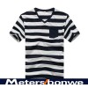 Young students summer fashion stripe V collar men's short sleeve T-shirt short sleeve haihunshan sli