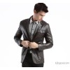 Leisure suit jacket men leather PU leather leather suit suit Korean men's skin defect