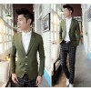 الرجال الكورية الجديدة نحيل الخصر العالي إثنان زرّ blazer دعوى الصغيرة بالجملة