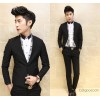 Fashion trendsetter men's business casual suit suits men's suit a small solid slim button