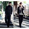 2015春秋新款男式卫衣 韩版斜拉链立领男士卫衣套装 青春潮