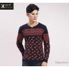 XDCR凿牌男装秋冬新品时尚韩版男式针织毛衣圆领打底男式毛衣