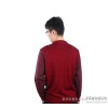 时尚都市品牌男装针织衫   线衫    圆领套头拼色刺绣胸章秋冬长袖针织衫男