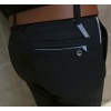 Autumn new fashion leisure men's boutique brocade cotton trousers temperament small black straight l