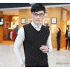 2014秋季新款韩版男式无袖针织线衫 全棉毛线背心 毛衫厂家