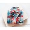 [cy14072] Europe cotton color girls shirt buckle cabin fungus