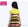 Sugol's children's wear 2015 summer girl's belt dress stripe two sets of princess skirt can be two t