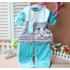 Hot new baby velvet suit for children / two piece / dog / winter suit cardigan coat 3