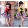 Explosion in the 2013 new summer dress beautiful child Korean silk butterfly strap dress Wholesa The