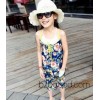 2014夏装新款女童装 复古大花朵大PP裤哈伦连体裤连体裤2